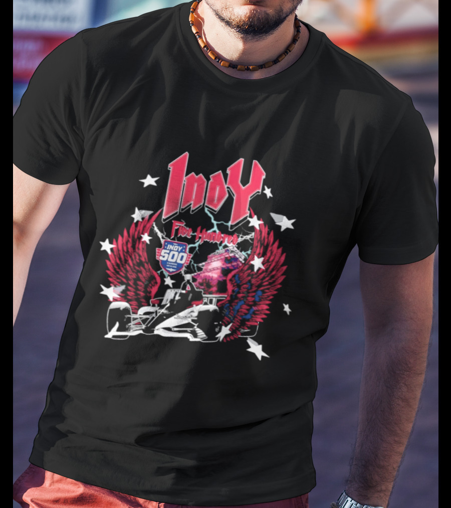 Indy 500 Indianapolis Motor Speedway Racing Wings Stars T-Shirt