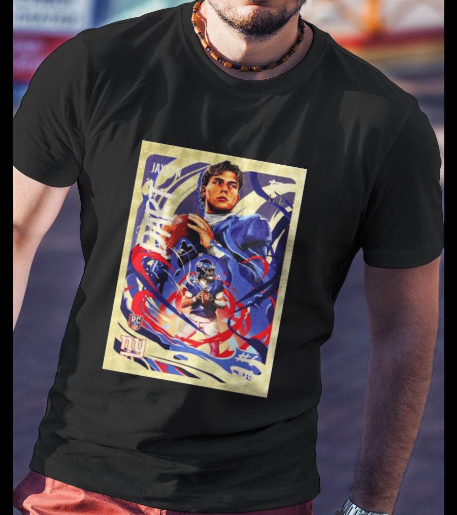 Jaxson Darts RC Ultra Violet Superfractor Topps NY Giants NFL Rookie Card T-Shirt