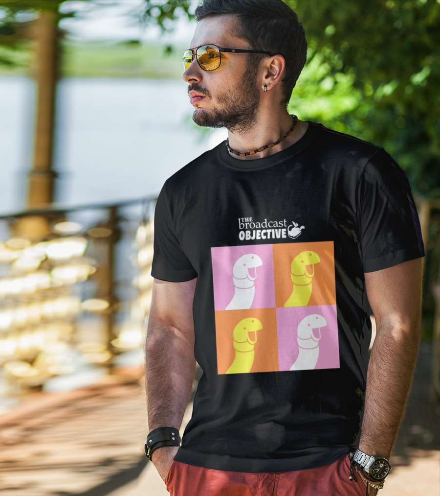 The Broadcast Objective Colorful Cartoon Faces Pop T-Shirt
