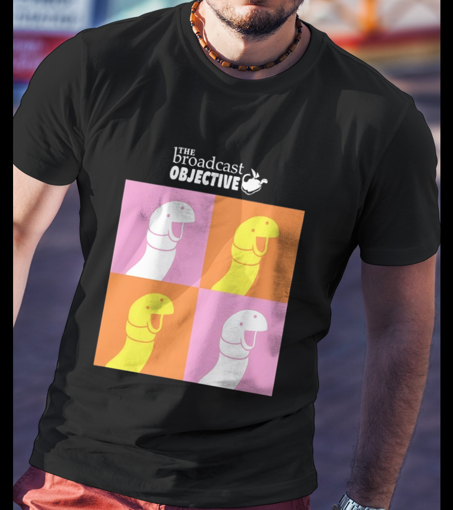 The Broadcast Objective Colorful Cartoon Faces Pop T-Shirt