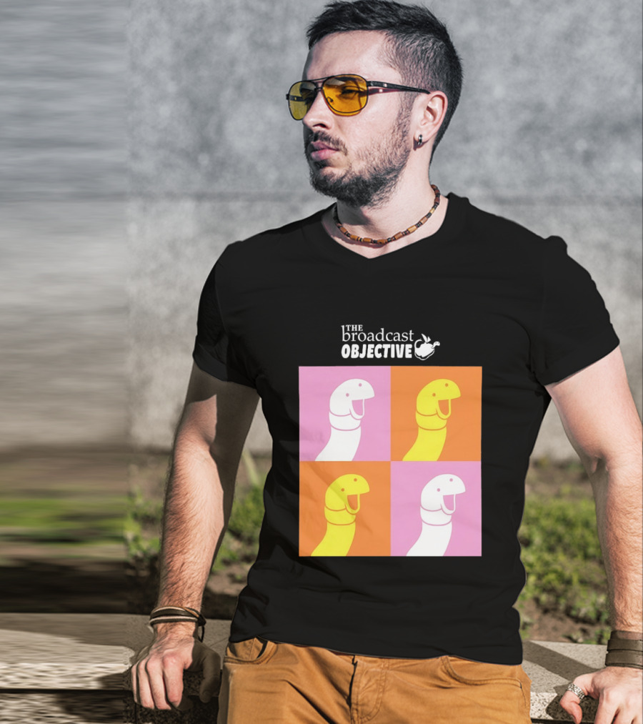 The Broadcast Objective Colorful Cartoon Faces Pop T-Shirt