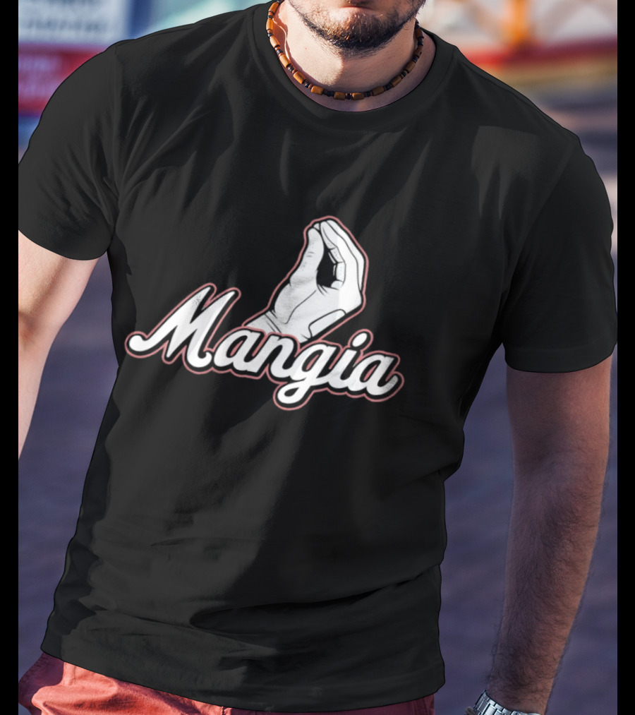 Mangia Italian Hand Gesture Classic Baseball T-Shirt