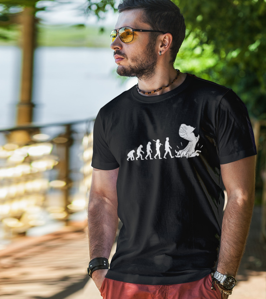 Evolution Mankind Ends With Dragon Foot Meme T-Shirt