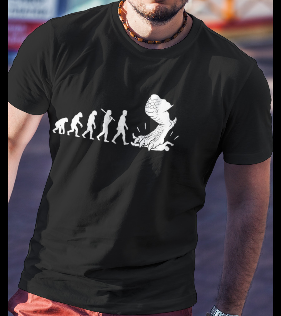 Evolution Mankind Ends With Dragon Foot Meme T-Shirt