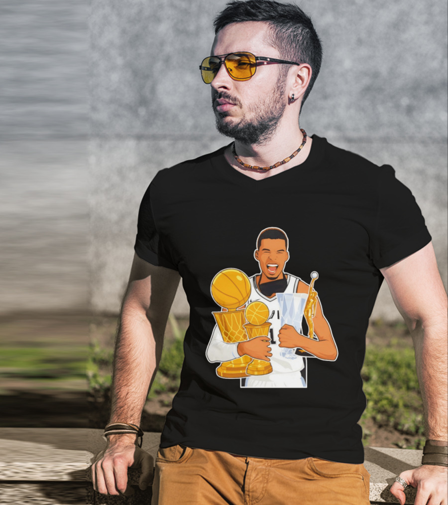 Victor Wembanyama Cartoon Trophy San Antonio Spurs MVP T-Shirt