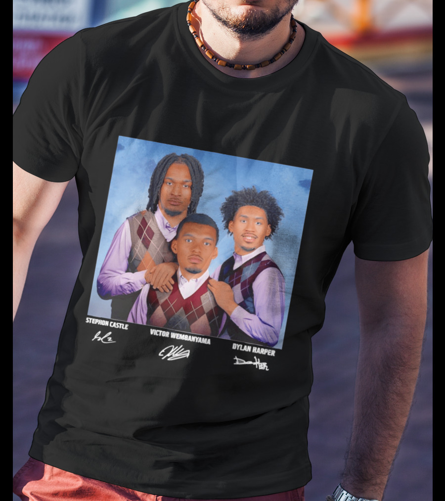 Victor Wembanyama Dylan Harper Stephon Castle Step Brothers San Antonio Spurs Signatures T-Shirt