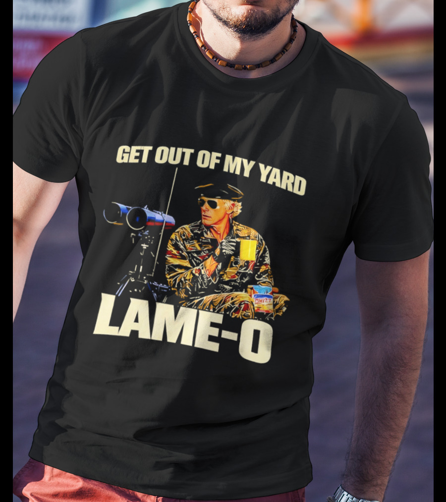 Get Out Of My Yard Lame O Funny Snacking Recliner Vibes T-Shirt