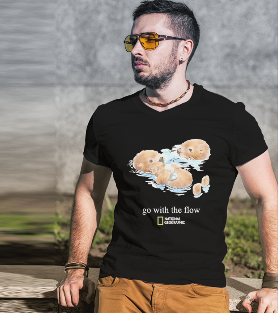 Go With The Flow Otters National Geographic T-Shirt