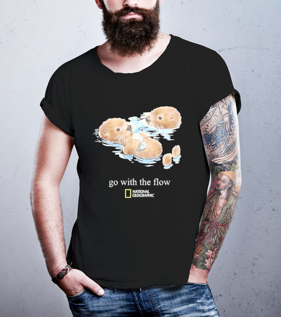 Go With The Flow Otters National Geographic T-Shirt