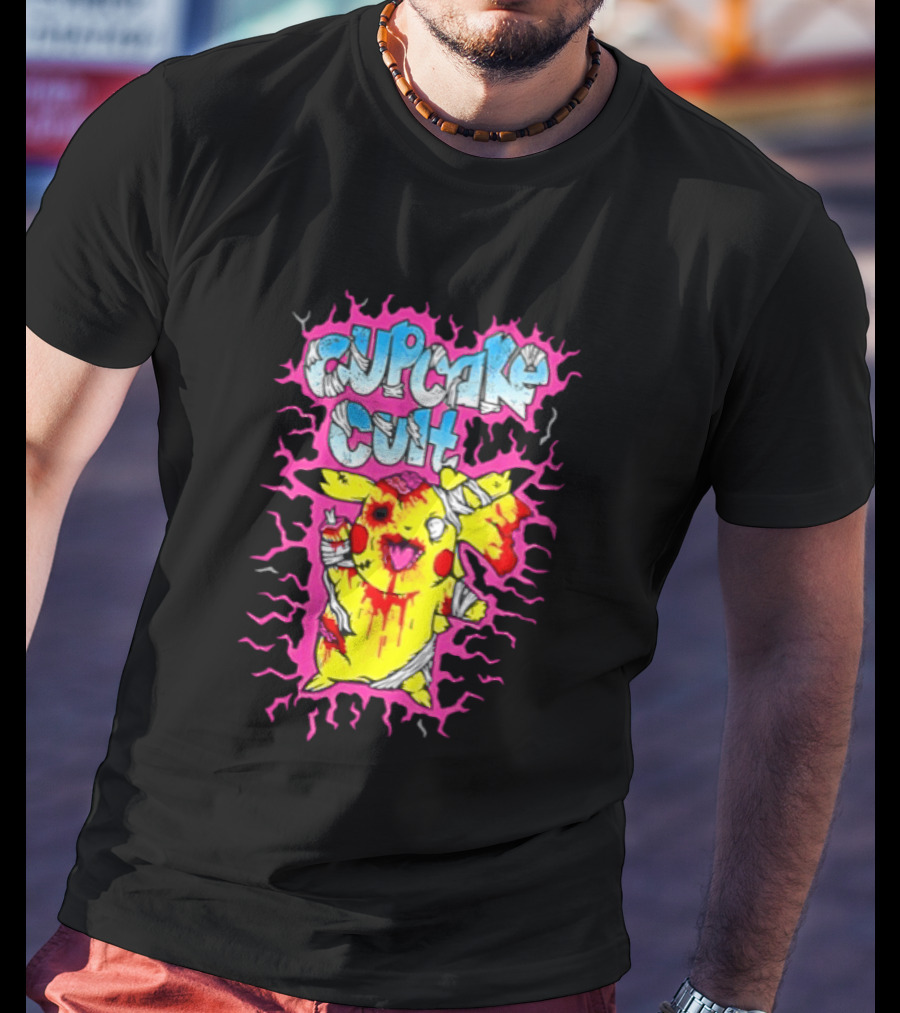 Zombie Pikachu Cupcake Cult Electric Aura Anime Fan Favorite T-Shirt