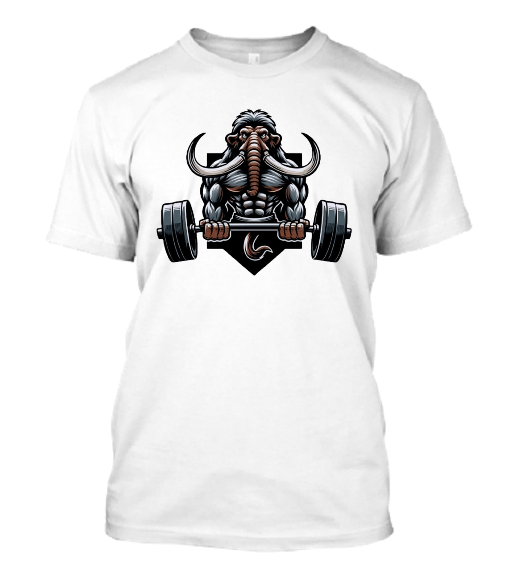 Elephant Weight Lifting Body Builder Mammoth Muscles Strength Fitness T-Shirt
