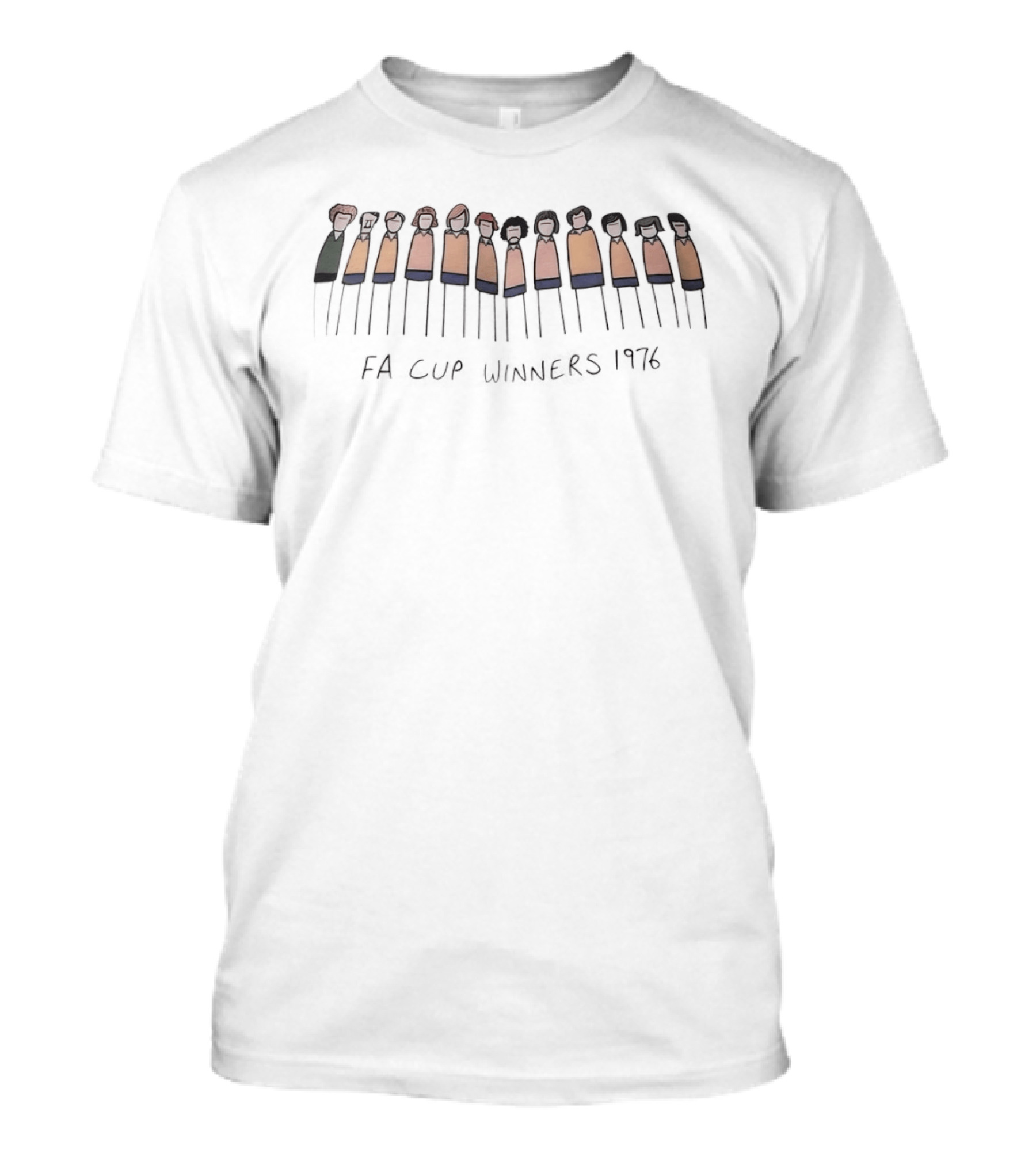 FA Cup Winners 1976 Soccer Team Lineup T-Shirt