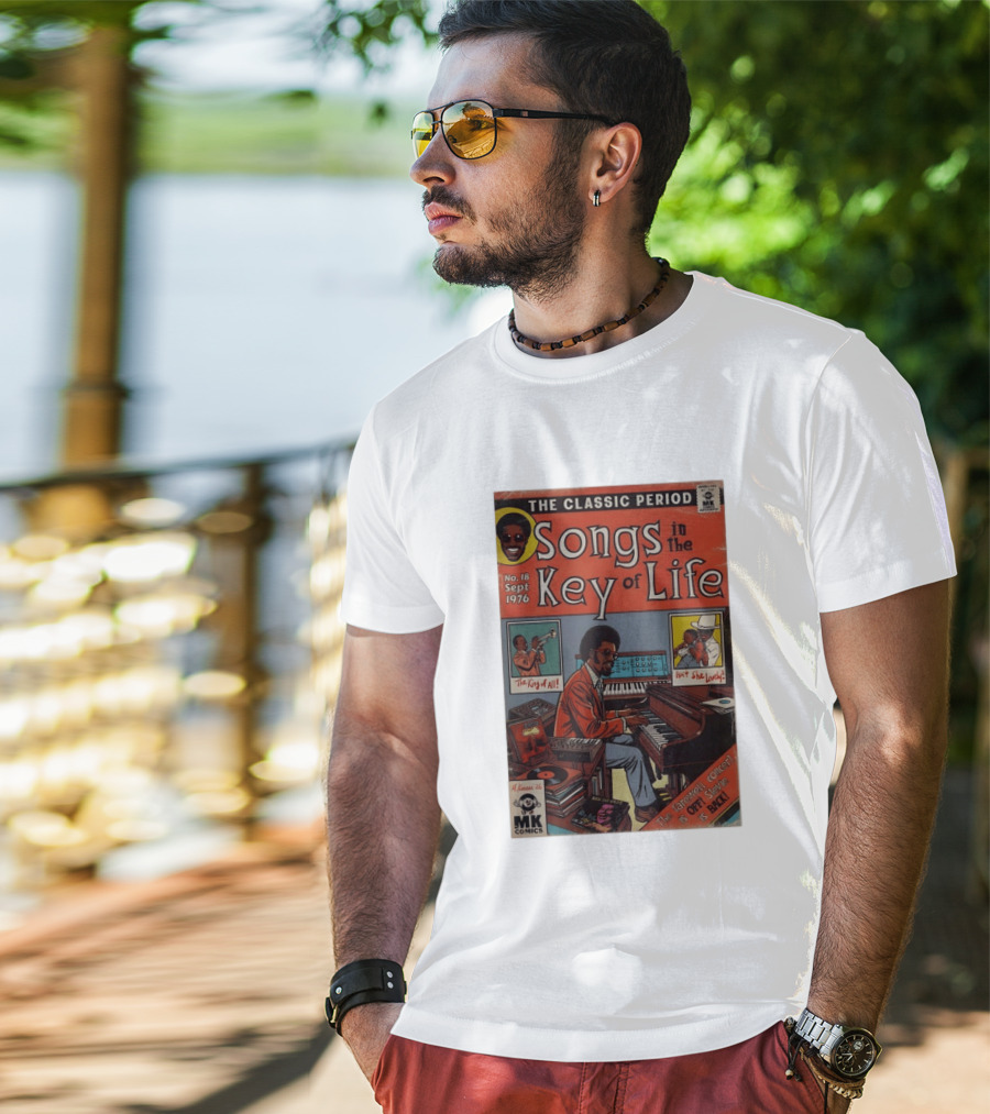 The Classic Period Songs In The Key Of Life Sept 1976 Comic Style Music Legend Iconography T-Shirt