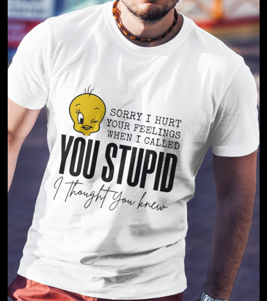 Sorry I Hurt Your Feelings When I Called You Stupid Tweety Bird I Thought You Knew T-Shirt