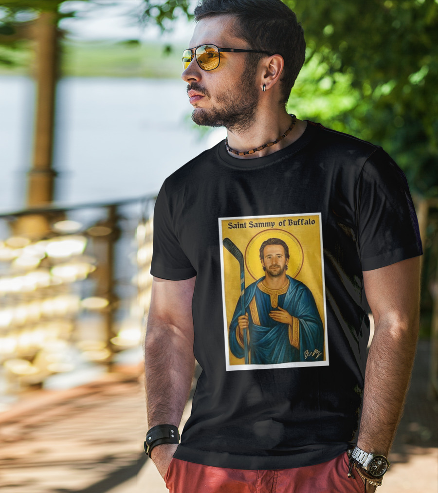 Saint Sammy Of Buffalo Hockey Player Icon NHL Buffalo Sabres T-Shirt