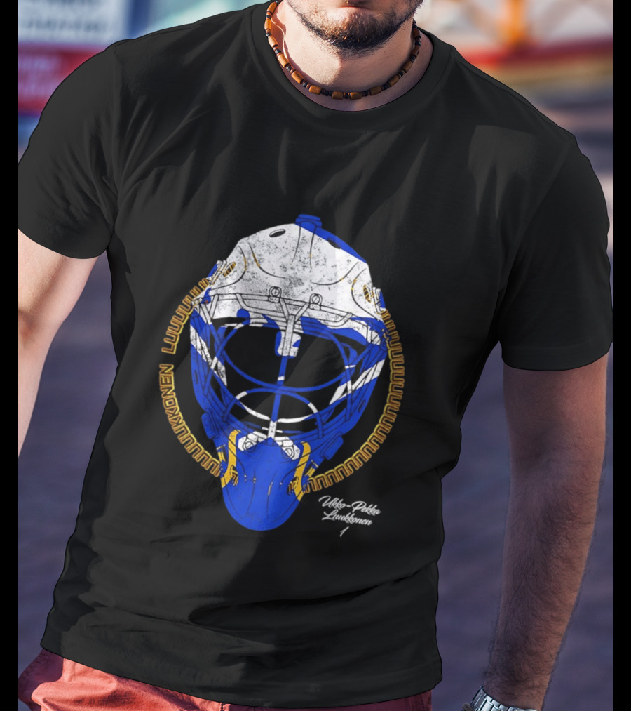 Buffalo Sabres Ukko Pekka Luukkonen Hockey Helmet NHL 2026 T-Shirt