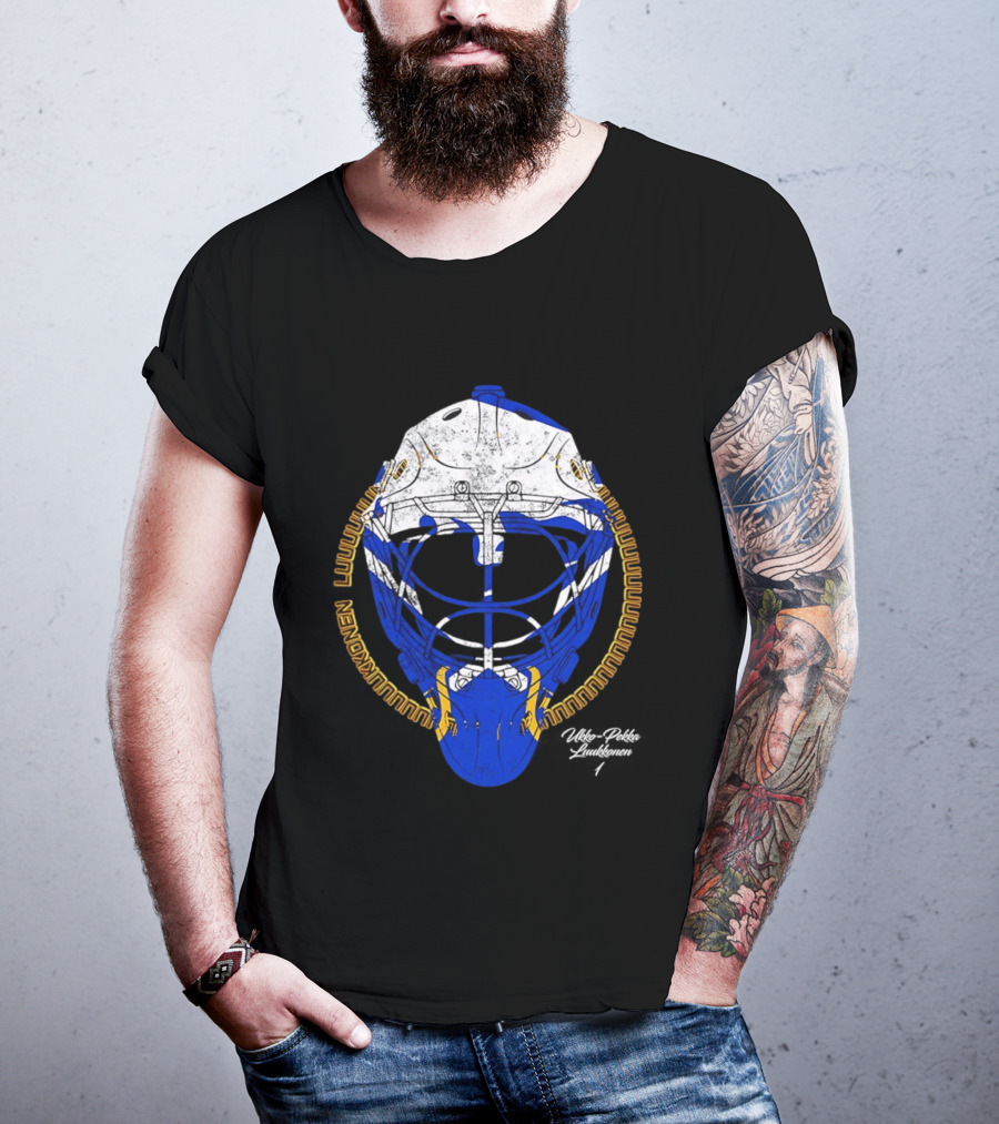 Buffalo Sabres Ukko Pekka Luukkonen Hockey Helmet NHL 2026 T-Shirt