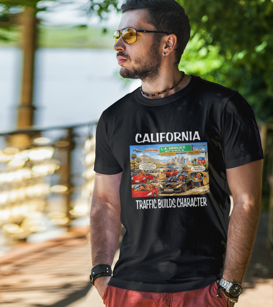 California L.A. Gridlock Hollywood Traffic Adventure T-Shirt