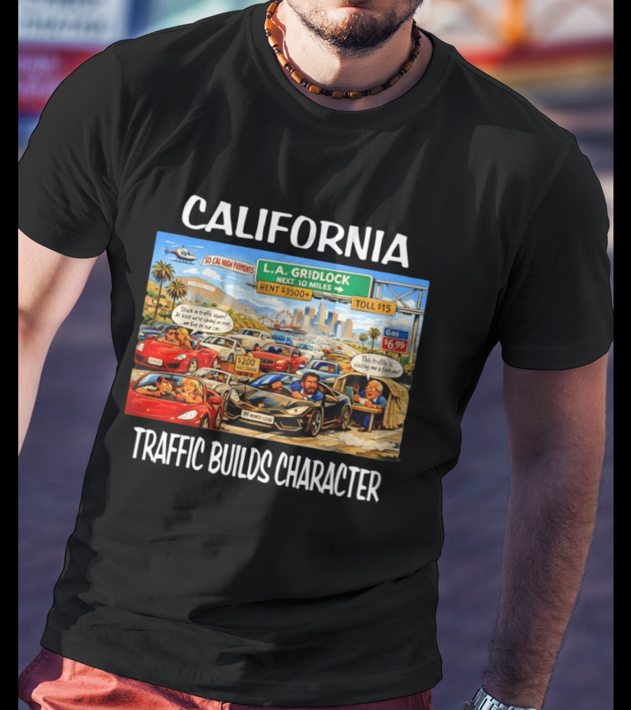 California L.A. Gridlock Hollywood Traffic Adventure T-Shirt
