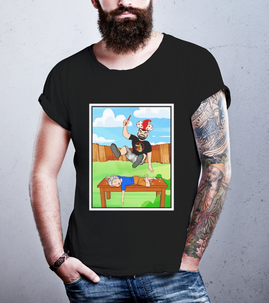 Super Sabu SuperHumman Backyard Wrestling Comic Style Action T-Shirt