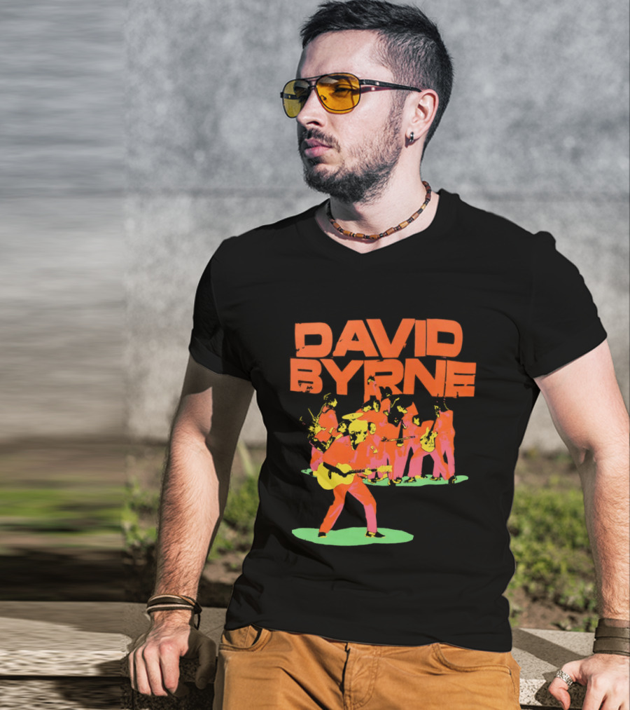 David Byrne Colorful Psychedelic Performance T-Shirt