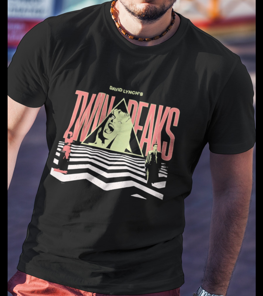 David Lynch Presents Twin Peaks Iconic Zigzag Floor And Character Montage T-Shirt