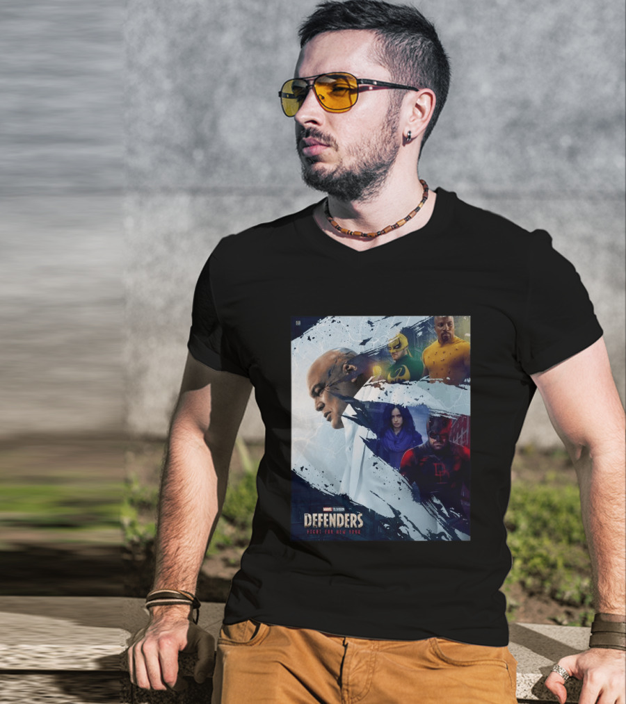 Marvel Television Defenders Fight For New York Heroes Assemble T-Shirt