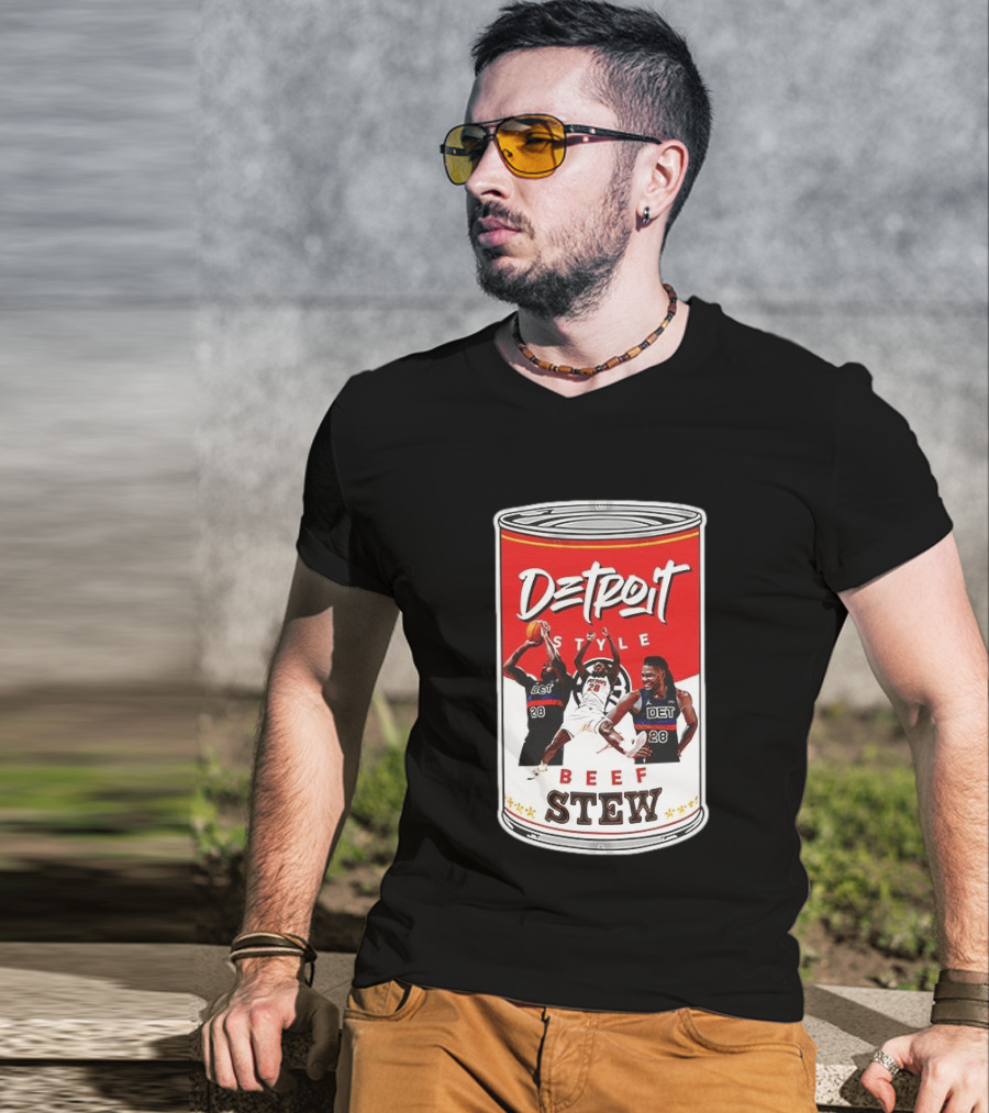 Detroit Style Beef Stew Basketball Can 28 T-Shirt