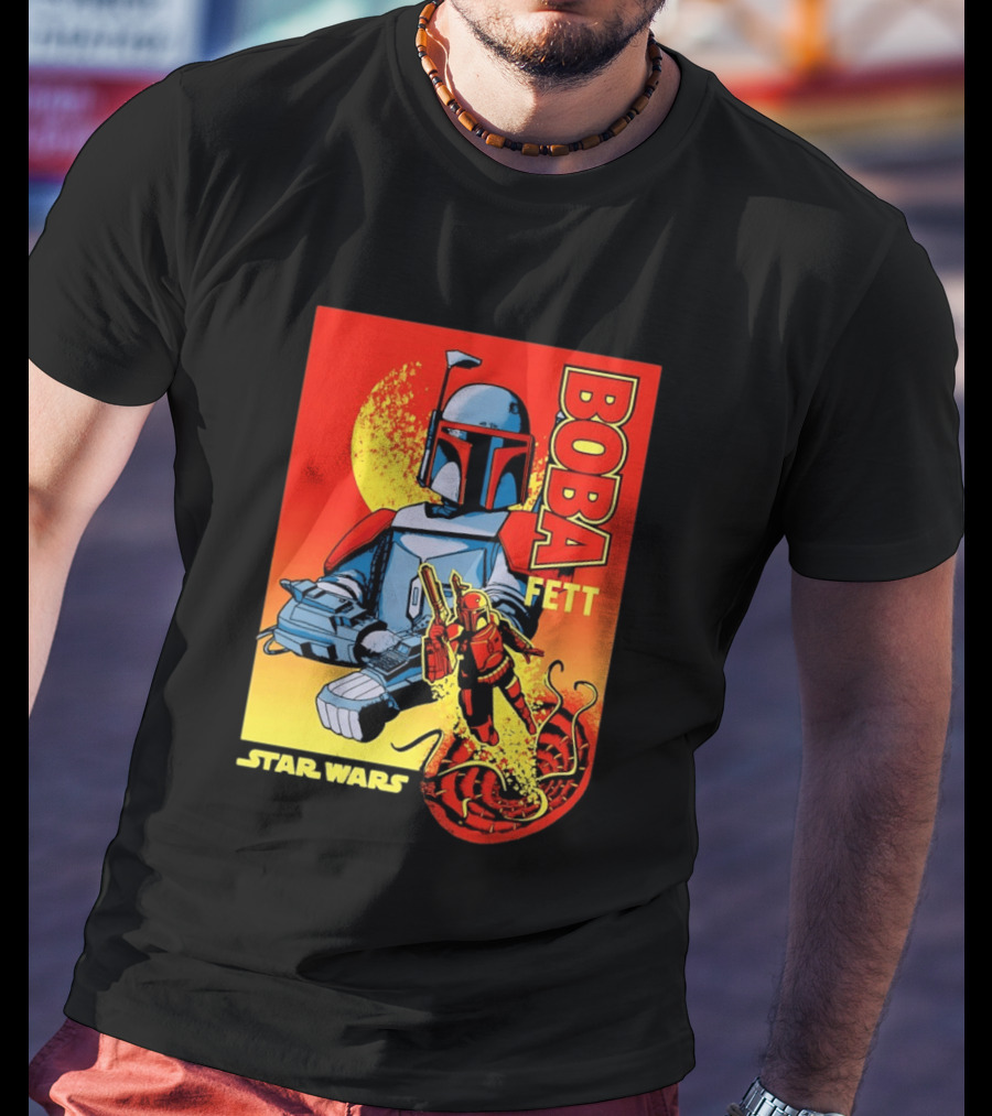 Star Wars Boba Fett Sarlacc Escape Retro Comic T-Shirt