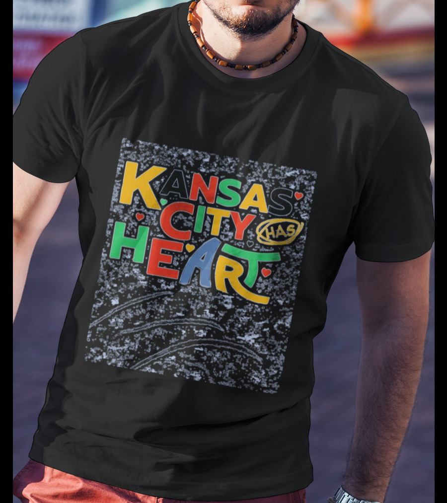 Kansas City Has Heart Colorful Typography With Hearts T-Shirt