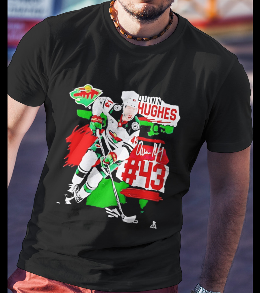 Quinn Hughes 43 Minnesota Wild Fresh Ice Hockey Player T-Shirt