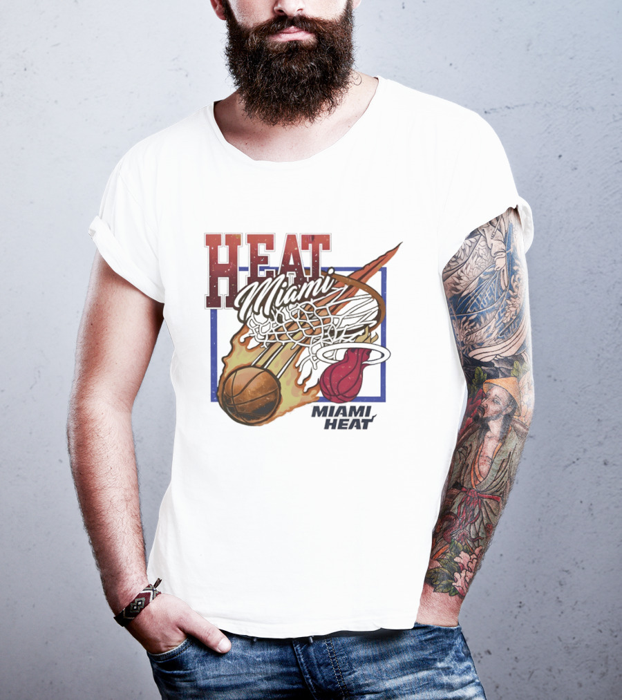 Bam Adebayo 83 Points Record Miami Heat Flaming Basketball GOAT Miami Heat T-Shirt