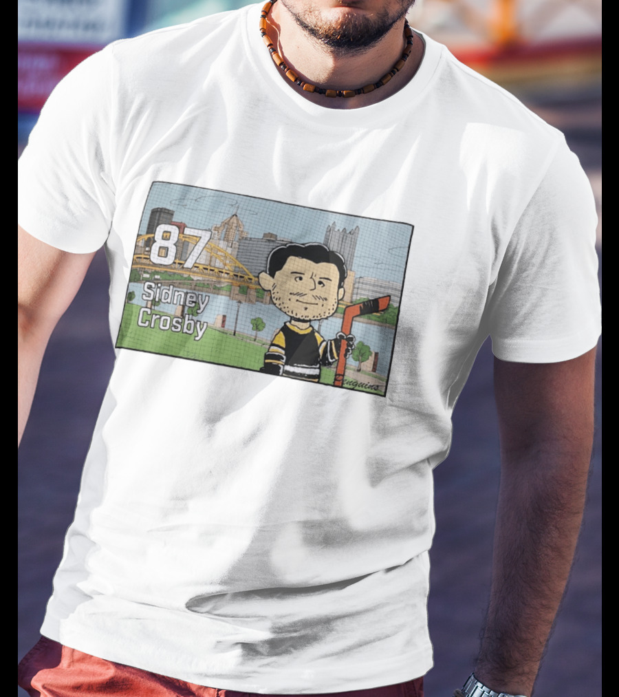 Sidney Crosby 87 Pittsburgh Penguins Hockey Peanuts Charlie Brown T-Shirt