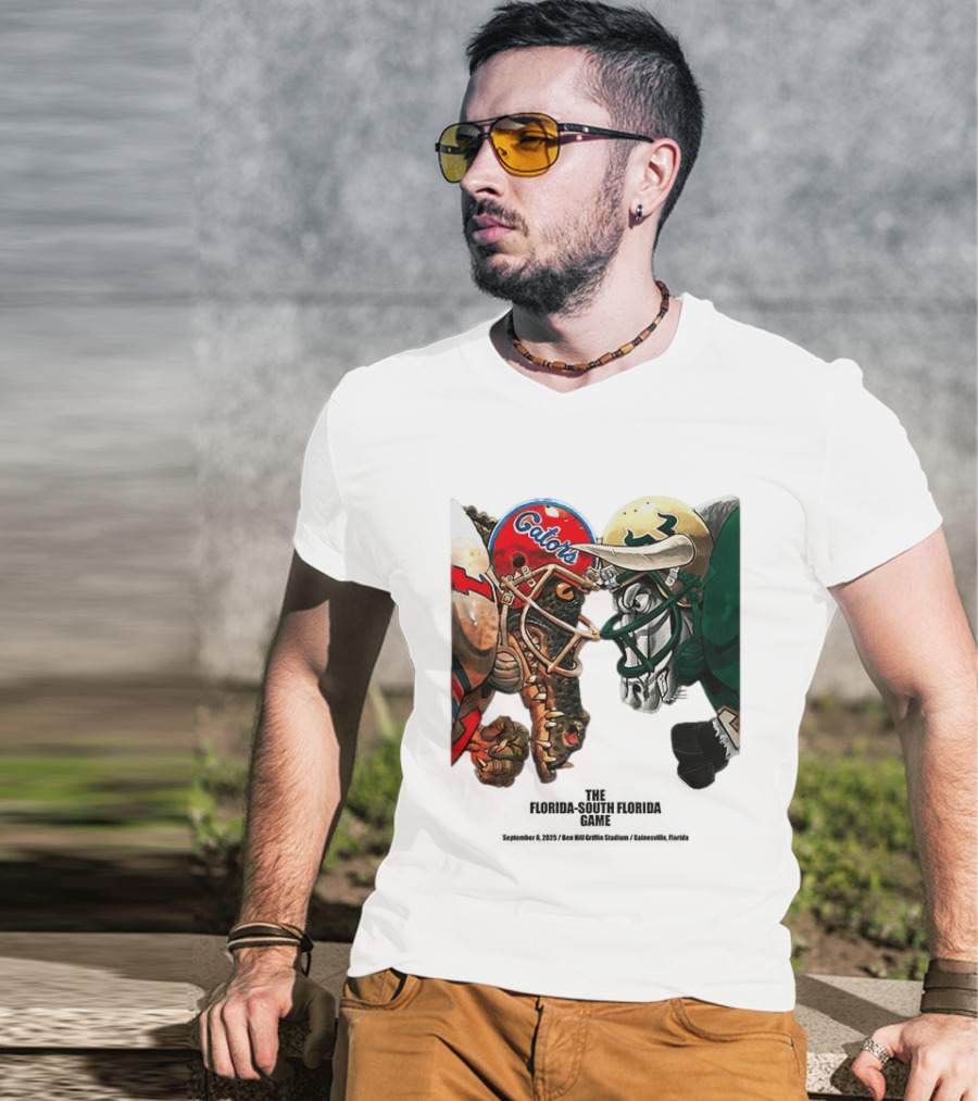 Florida Gators Vs South Florida Bulls Rivalry Helmets Showdown T-Shirt
