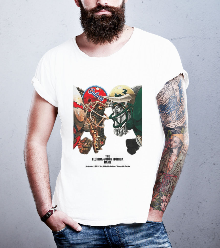 Florida Gators Vs South Florida Bulls Rivalry Helmets Showdown T-Shirt