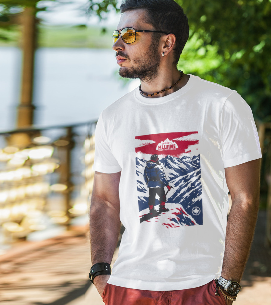 Kluane Mountaineering Adventure By Trickett Featuring Majestic Mountain Landscape T-Shirt