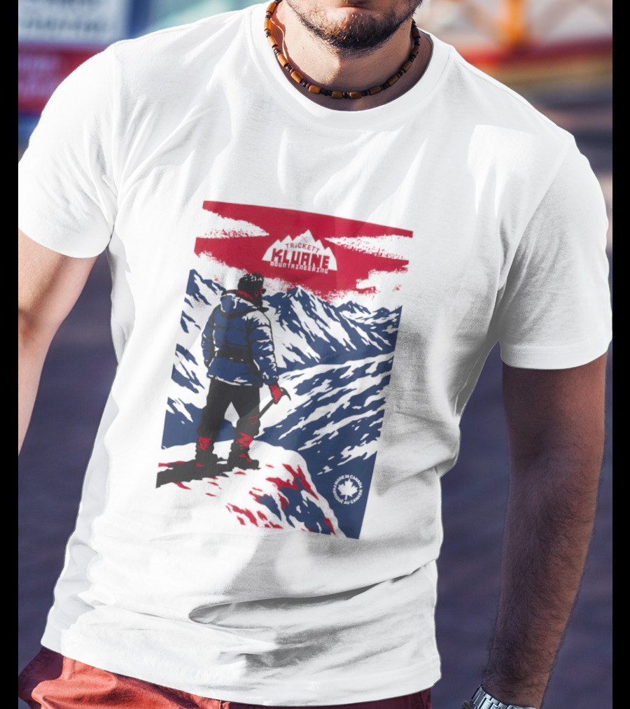 Kluane Mountaineering Adventure By Trickett Featuring Majestic Mountain Landscape T-Shirt