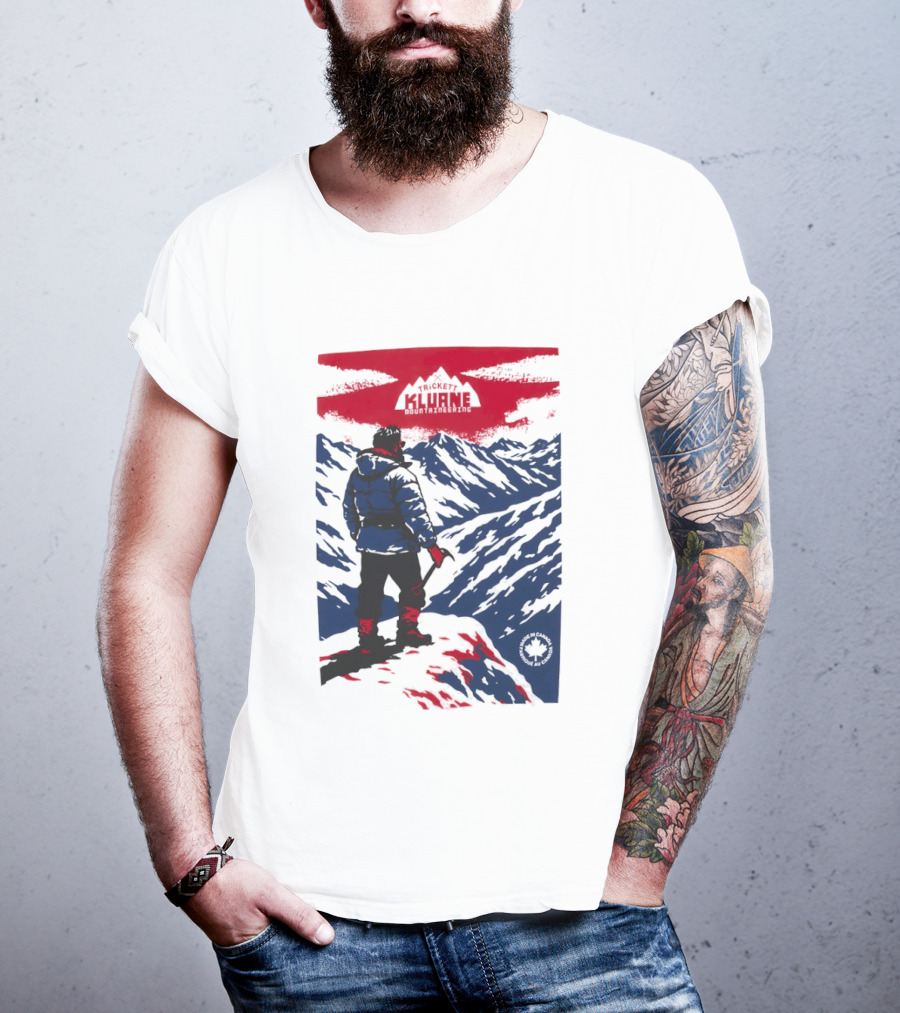 Kluane Mountaineering Adventure By Trickett Featuring Majestic Mountain Landscape T-Shirt