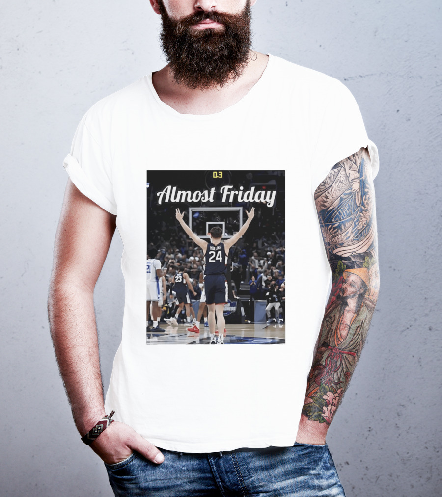 UConn Huskies March Madness Almost Friday Basketball Court Triumph T-Shirt