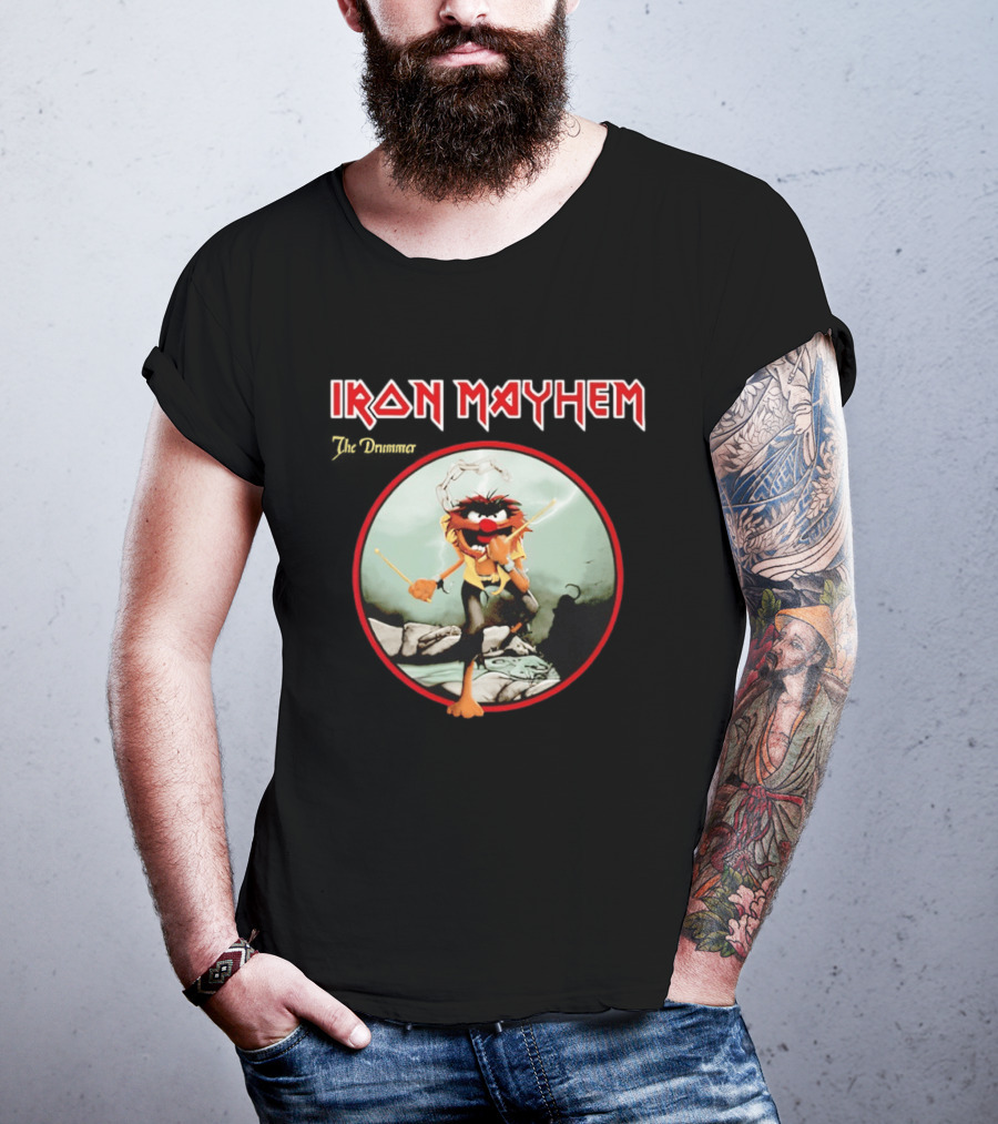 Animal The Muppets Iron Mayhem Rock Band Drummer T-Shirt