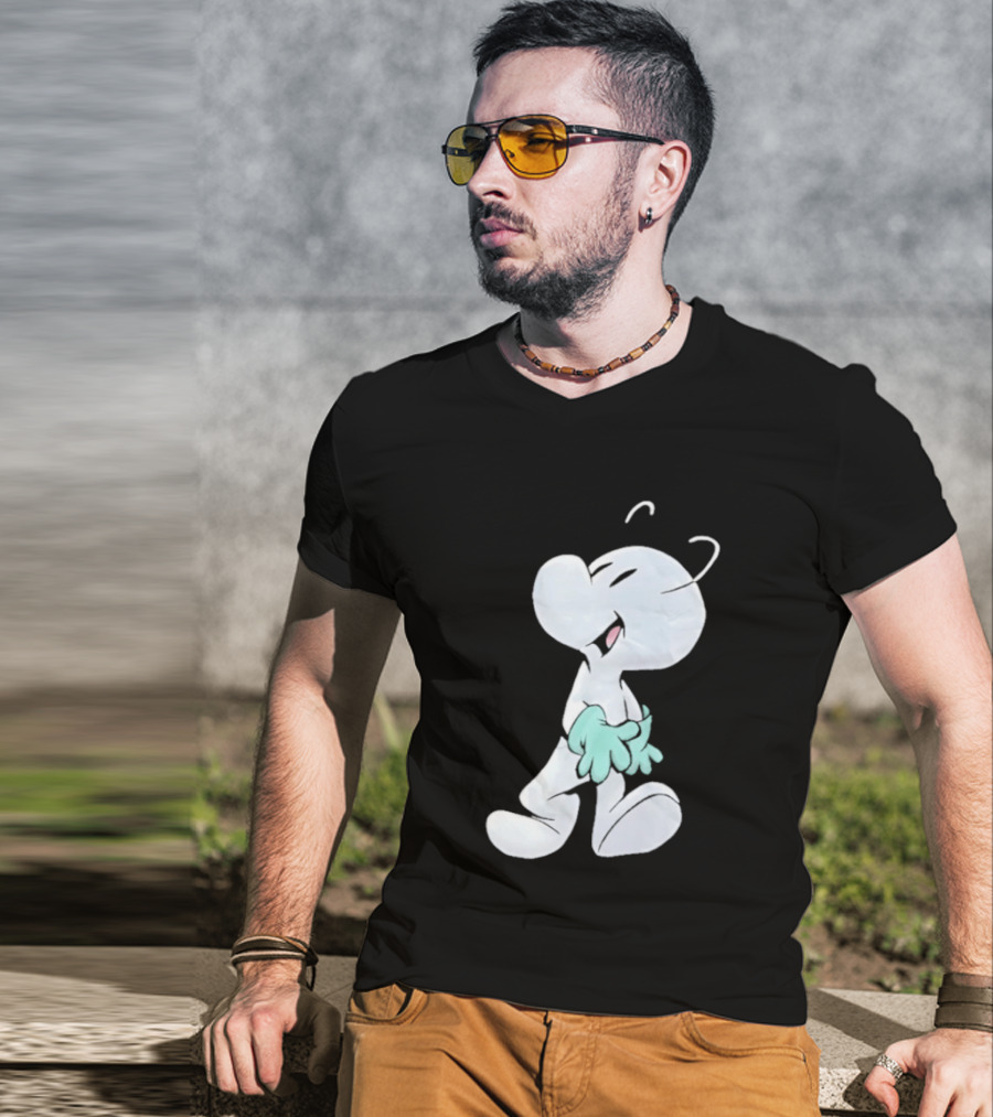 Fone Bone Character In Green Gloves Vintage Comic Style Bone Series T-Shirt