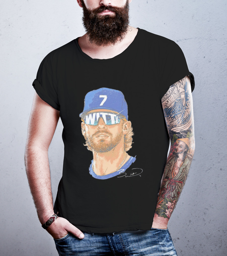 Bobby Witt Jr Kansas City Royals Sunglasses Blue Cap Number 7 T-Shirt
