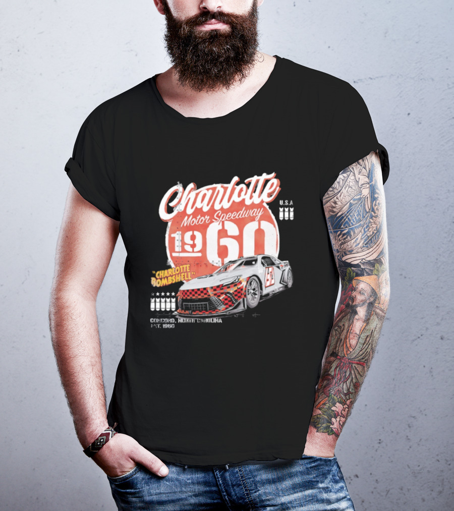 Charlotte Motor Speedway 1960 Bombshell Classic Racing USA T-Shirt