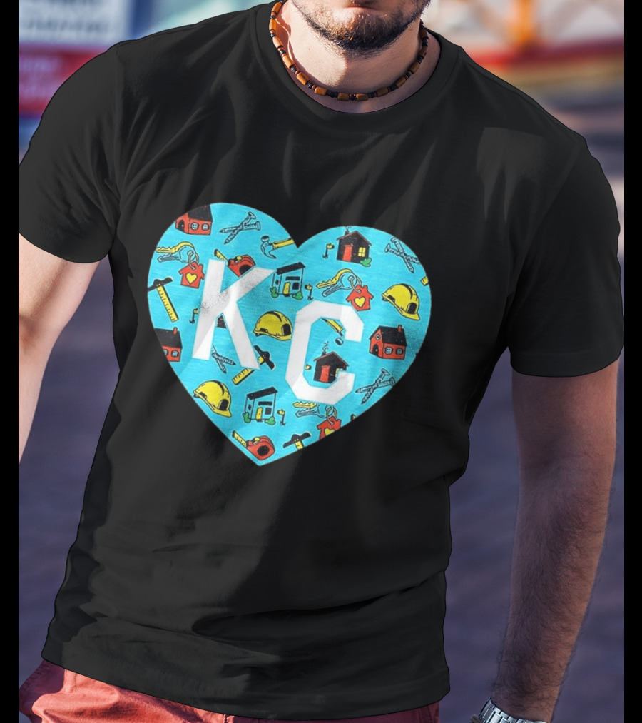 Habitat For Humanity Kansas City KC Heart With Tools And Houses T-Shirt