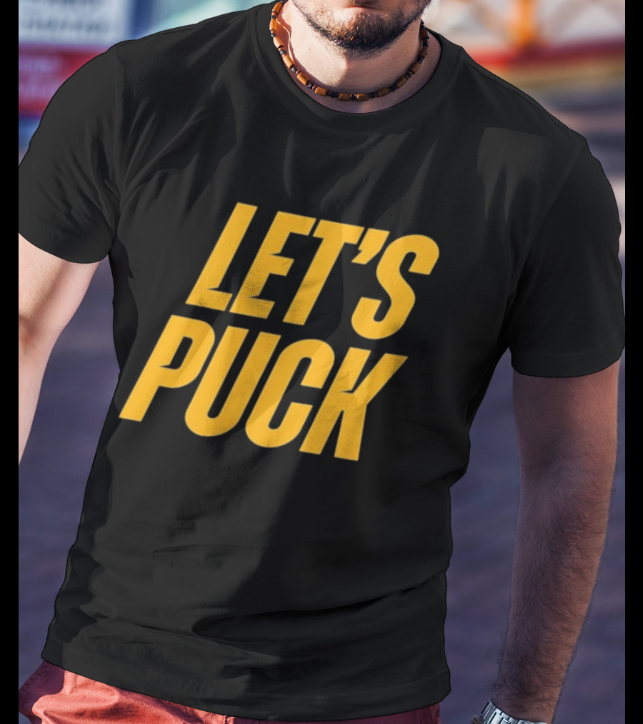 Heated Rivalry Let's Puck Bold Yellow T-Shirt
