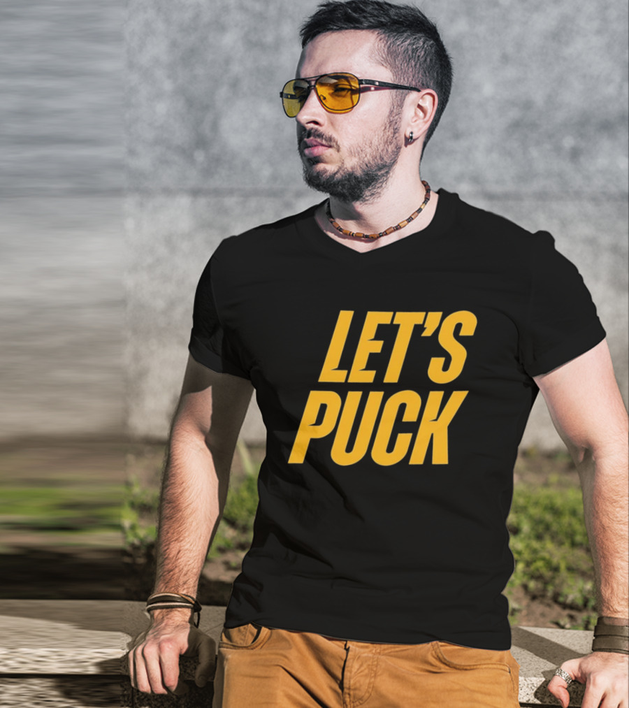 Heated Rivalry Let's Puck Bold Yellow T-Shirt