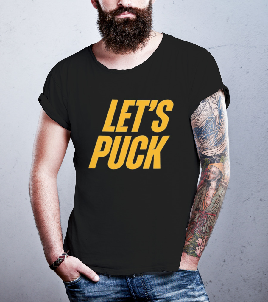 Heated Rivalry Let's Puck Bold Yellow T-Shirt