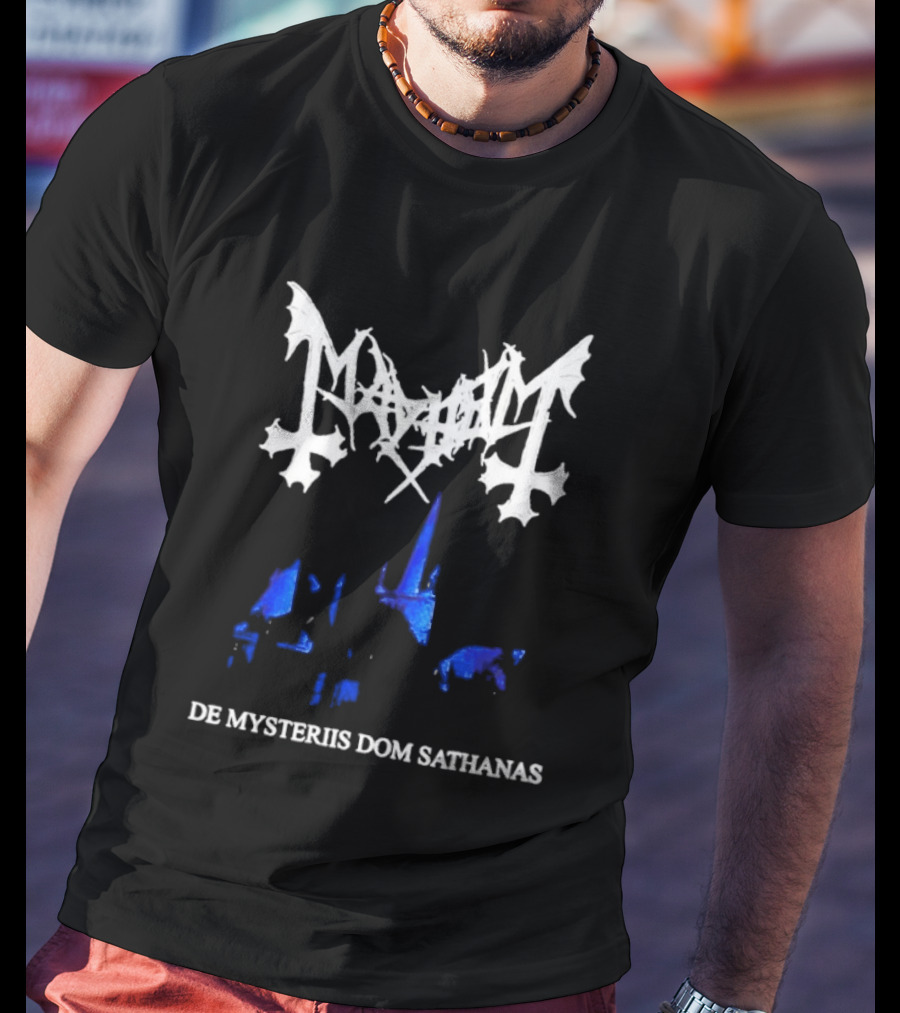 Mayhem De Mysteriis Dom Sathanas Iconic Album Art And Symbolic Gothic T-Shirt