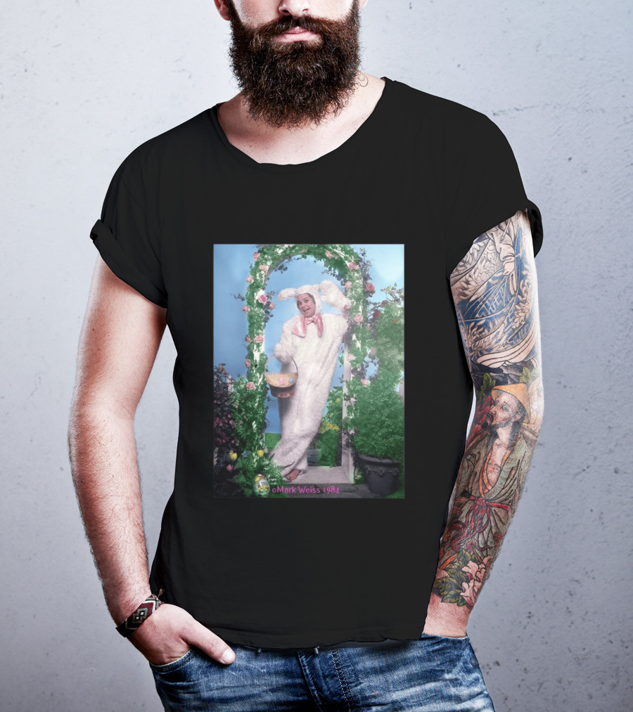 Mark Weiss 1984 Ozzy Osbourne Thanksgiving White Bunny Costume With Basket T-Shirt