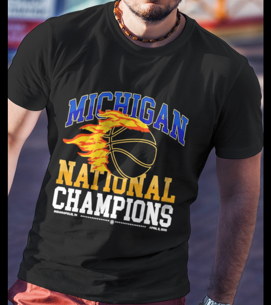 Michigan Basketball National Champions Fireball T-Shirt